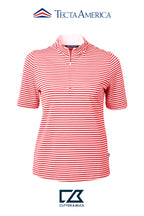 Cutter & Buck Virtue Recycled Stripe Featherlight Pique Womens Half Zip