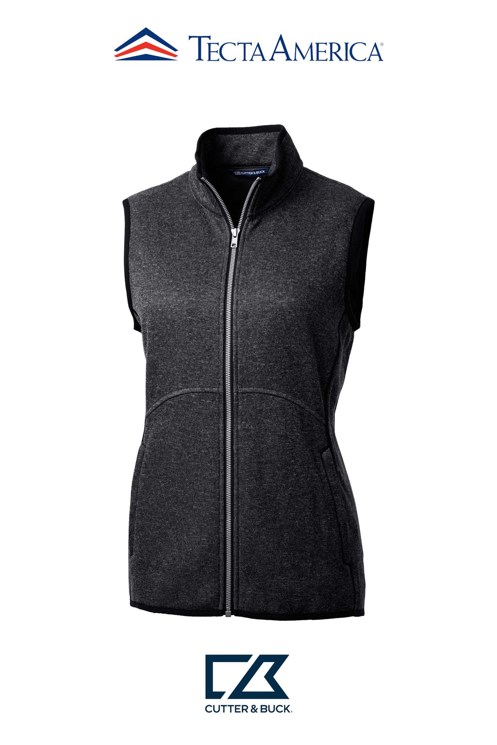 Cutter & Buck Mainsail Sweater-Knit Womens Full Zip Vest