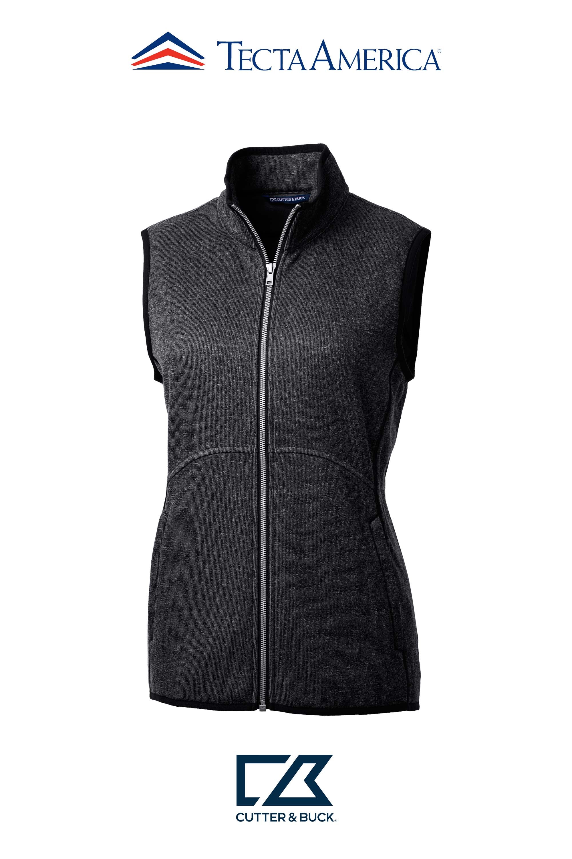 Cutter & Buck Mainsail Sweater-Knit Womens Full Zip Vest
