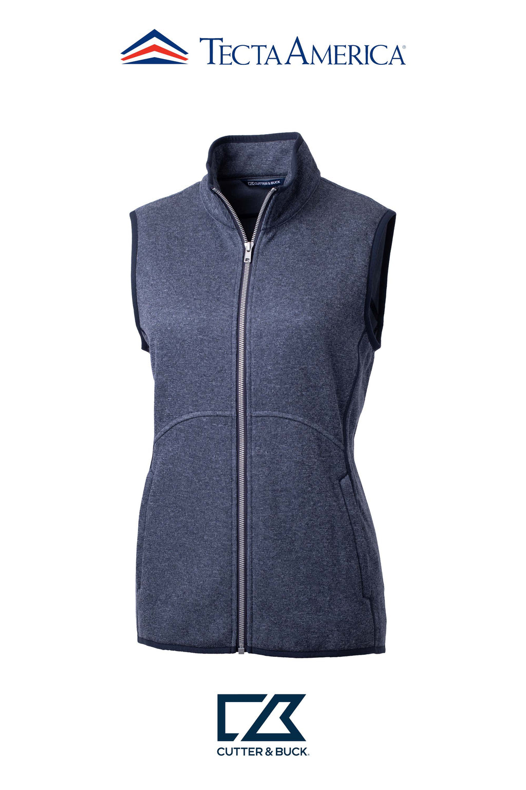 Cutter & Buck Mainsail Sweater-Knit Womens Full Zip Vest