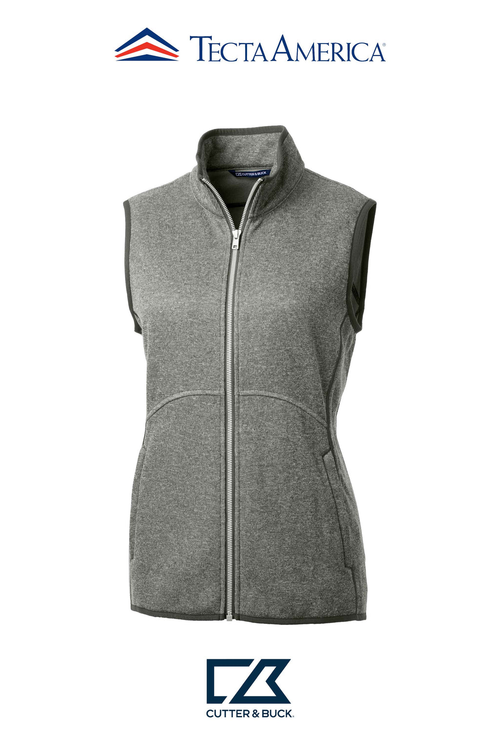 Cutter & Buck Mainsail Sweater-Knit Womens Full Zip Vest