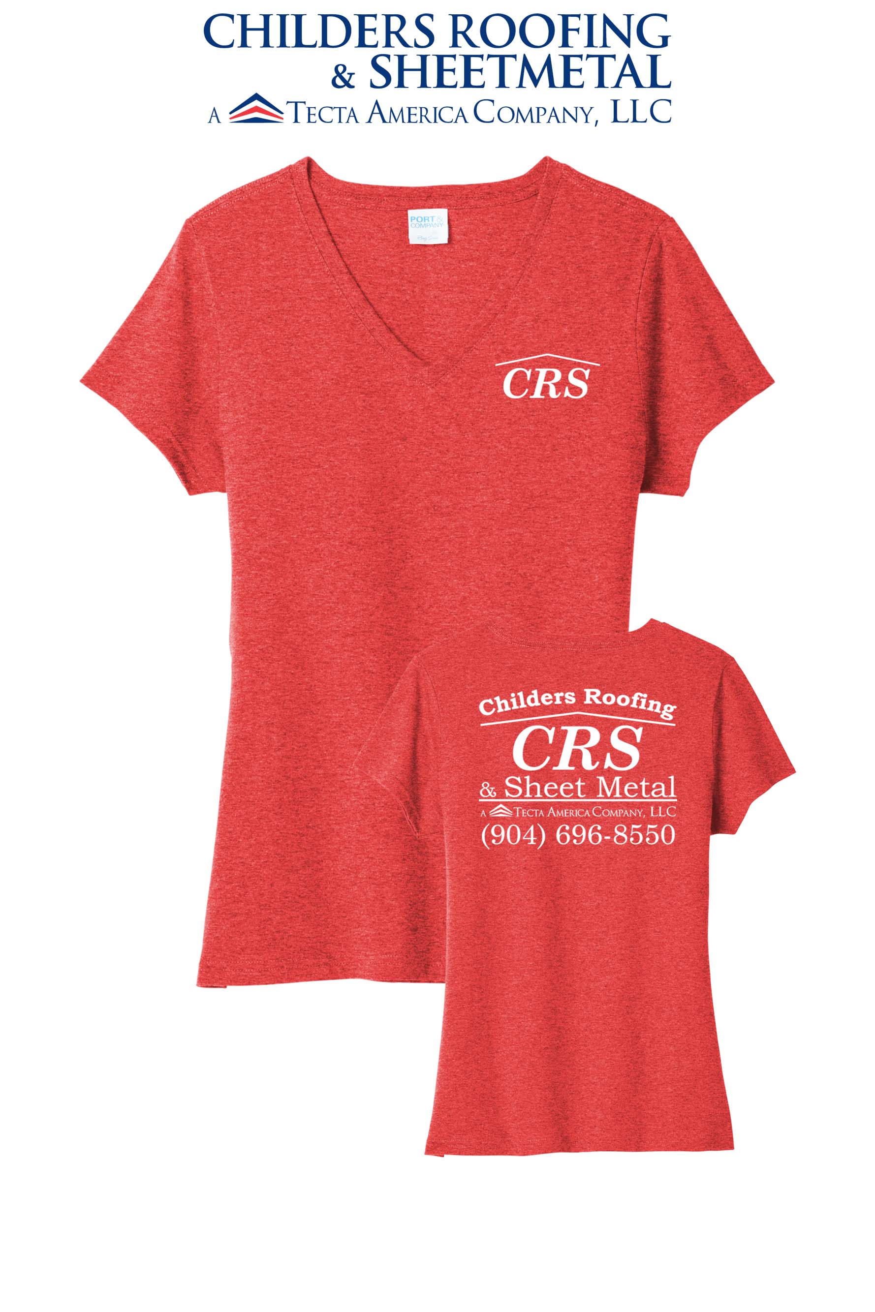 Port & Co™ Women's Tri-Blend V-Neck Tee - CRS