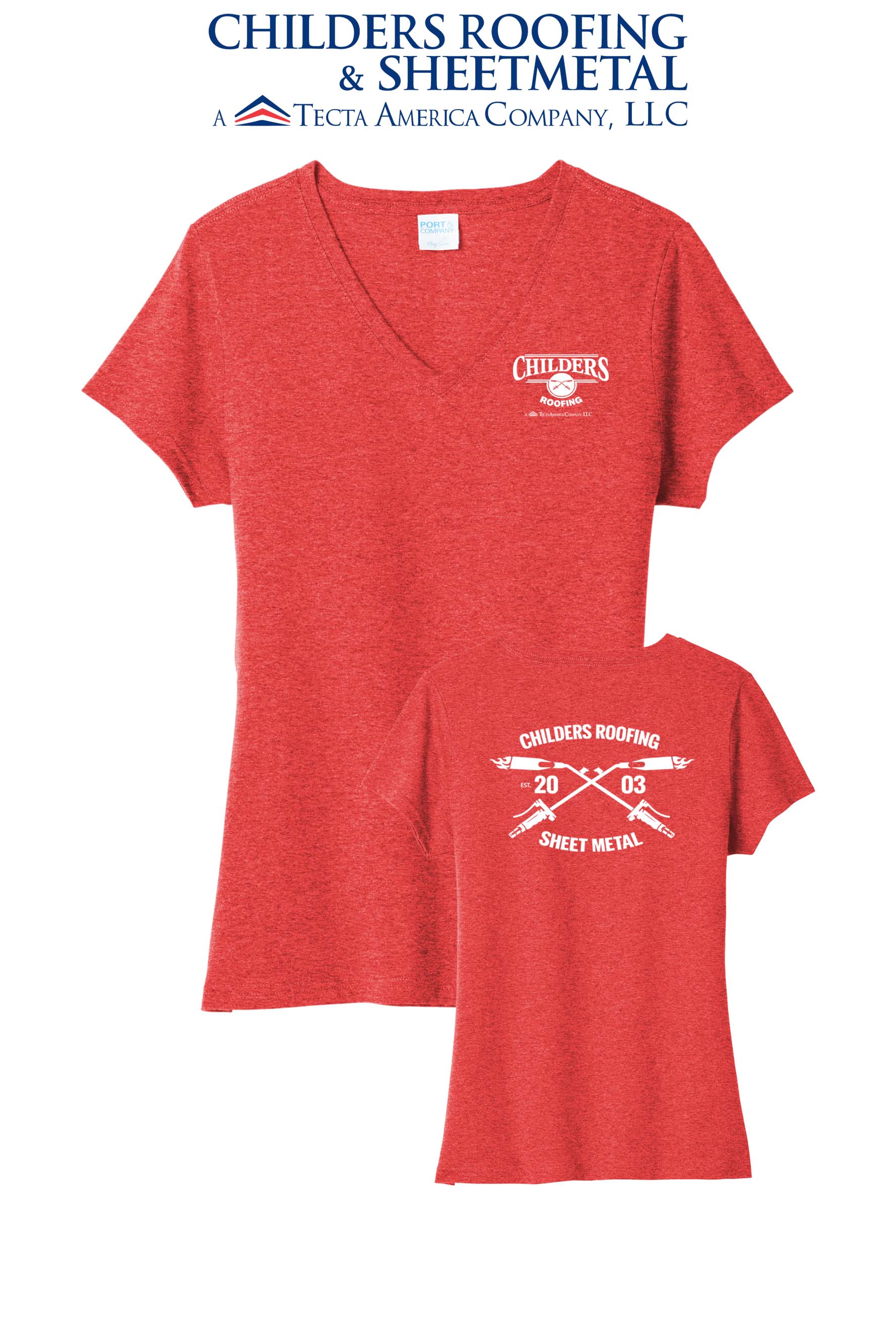 Port & Co™ Women's Tri-Blend V-Neck Tee - CRS