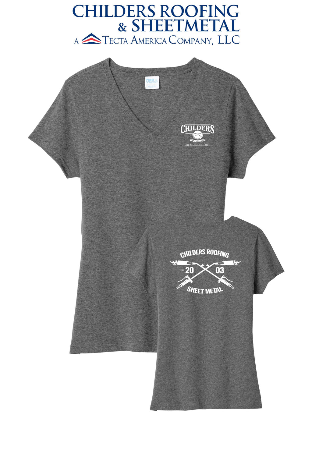 Port & Co™ Women's Tri-Blend V-Neck Tee - CRS