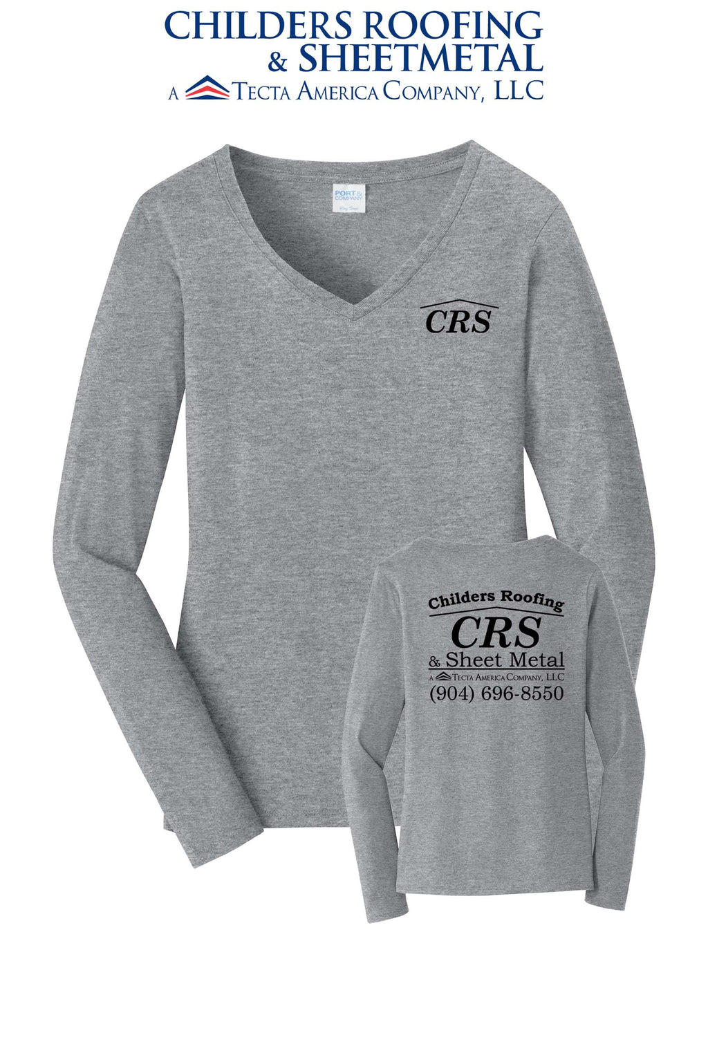 Port & Co™ Women's Long Sleeve Fan Favorite™ V-Neck Tee - CRS