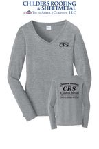 Port & Co™ Women's Long Sleeve Fan Favorite™ V-Neck Tee - CRS