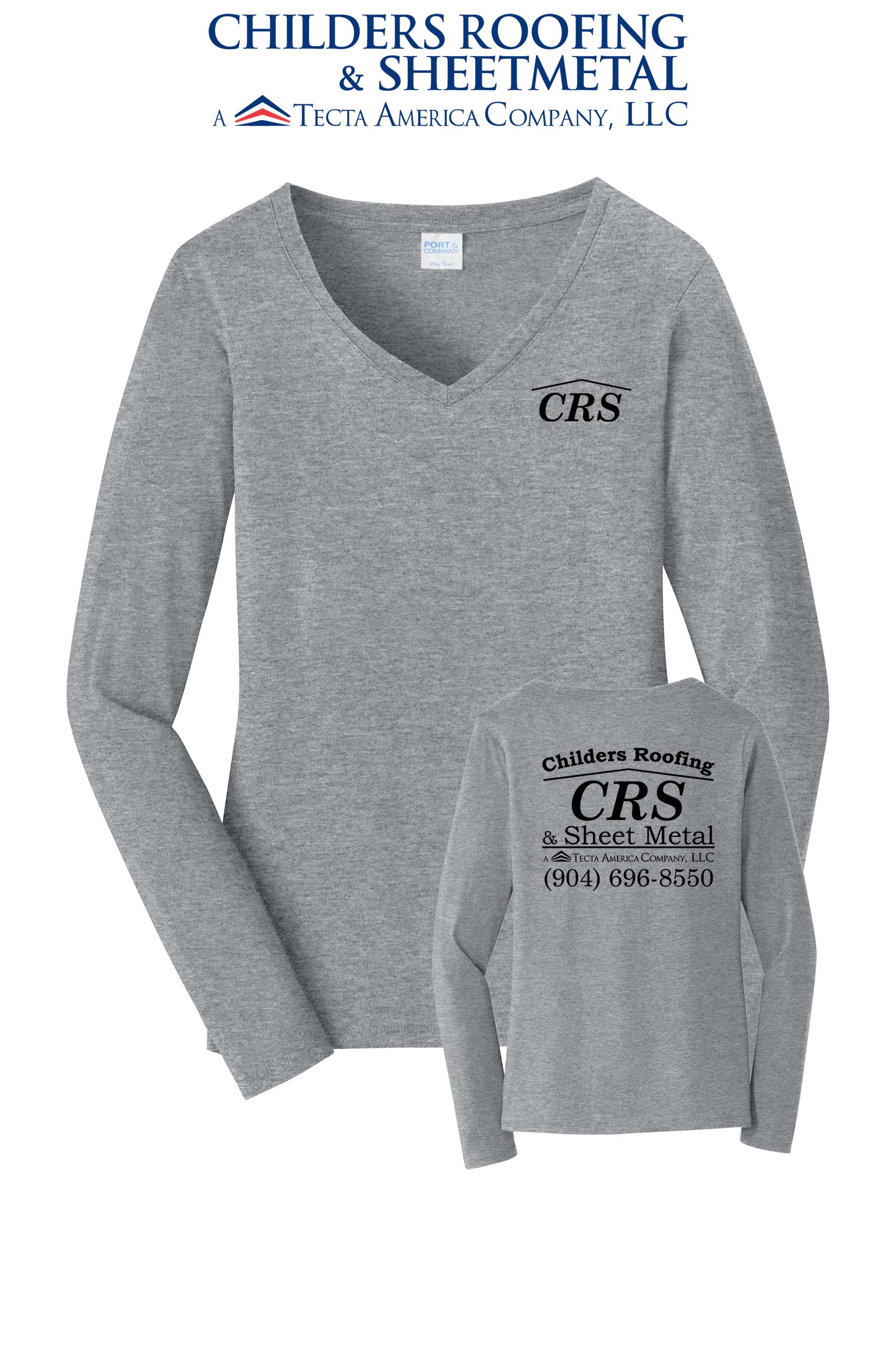 Port & Co™ Women's Long Sleeve Fan Favorite™ V-Neck Tee - CRS