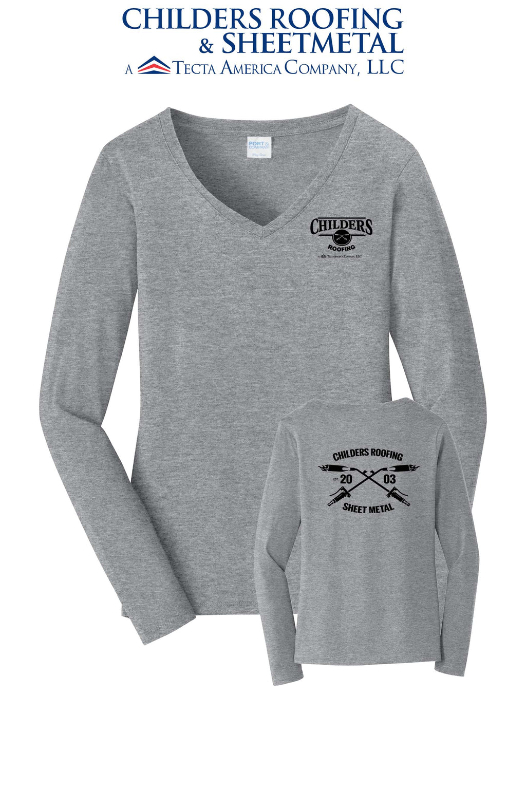 Port & Co™ Women's Long Sleeve Fan Favorite™ V-Neck Tee - CRS