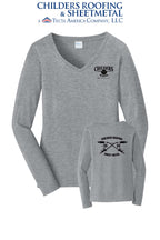 Port & Co™ Women's Long Sleeve Fan Favorite™ V-Neck Tee - CRS