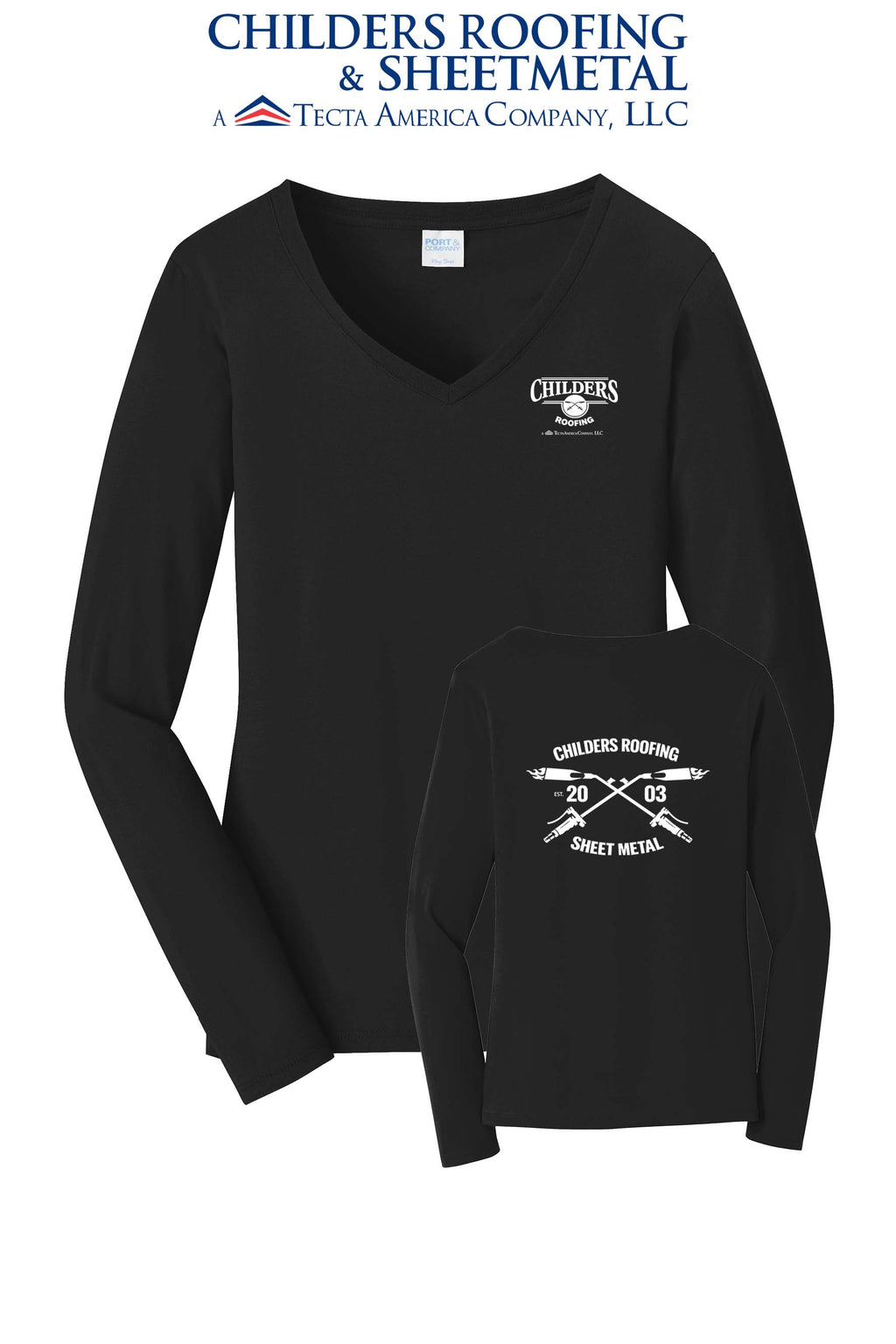 Port & Co™ Women's Long Sleeve Fan Favorite™ V-Neck Tee - CRS