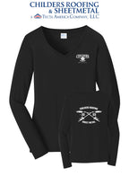 Port & Co™ Women's Long Sleeve Fan Favorite™ V-Neck Tee - CRS