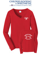 Port & Co™ Women's Long Sleeve Fan Favorite™ V-Neck Tee - CRS