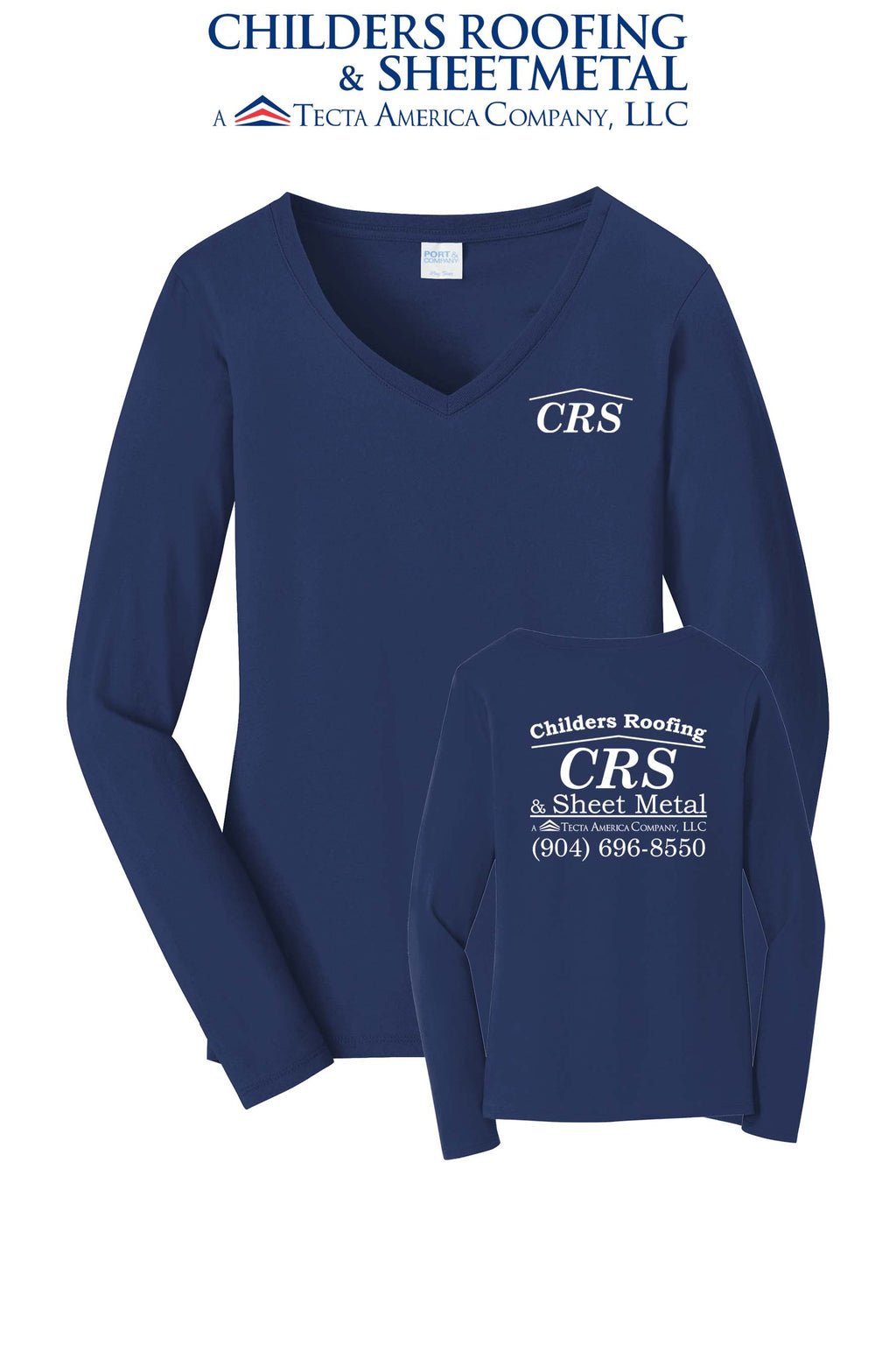 Port & Co™ Women's Long Sleeve Fan Favorite™ V-Neck Tee - CRS