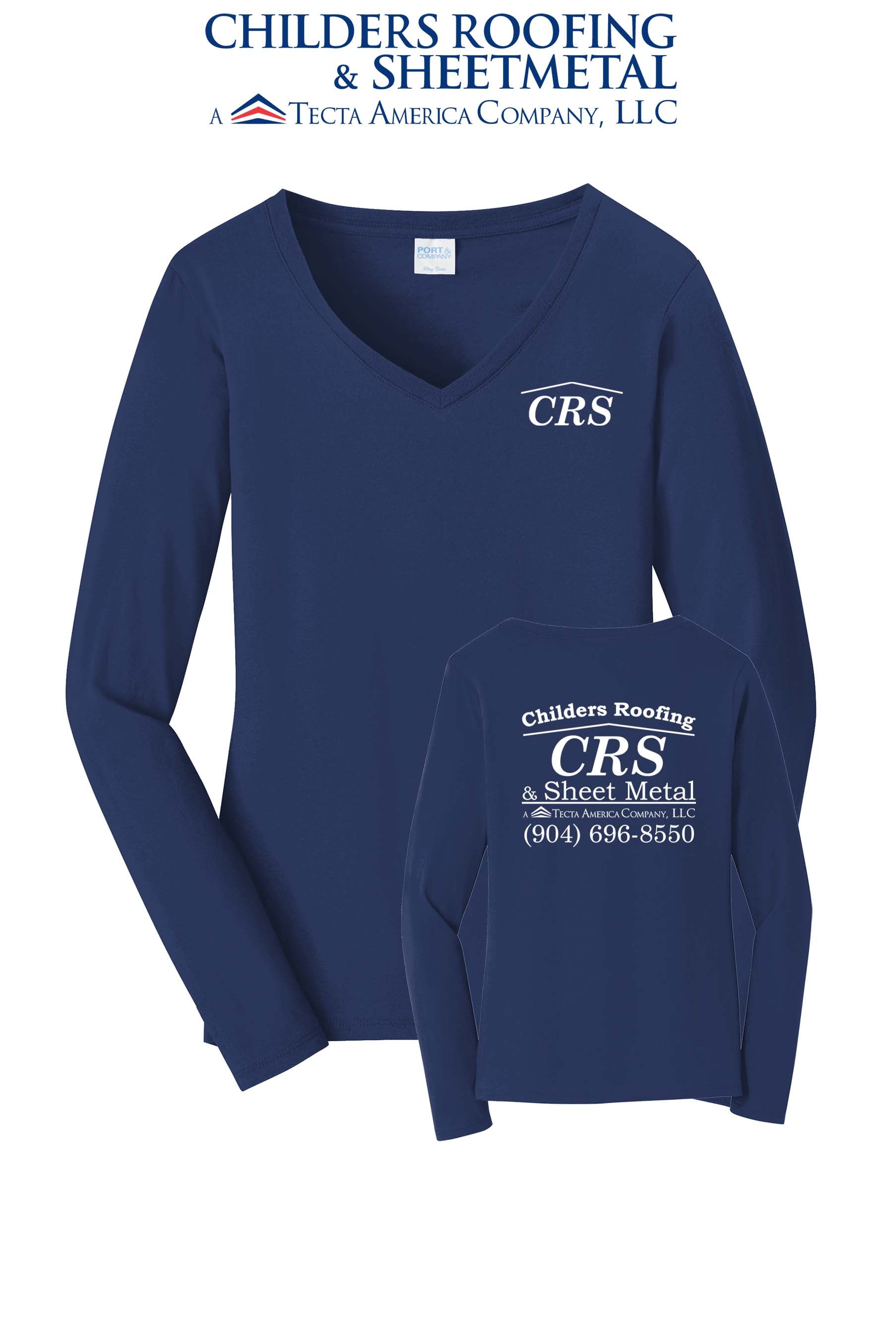 Port & Co™ Women's Long Sleeve Fan Favorite™ V-Neck Tee - CRS