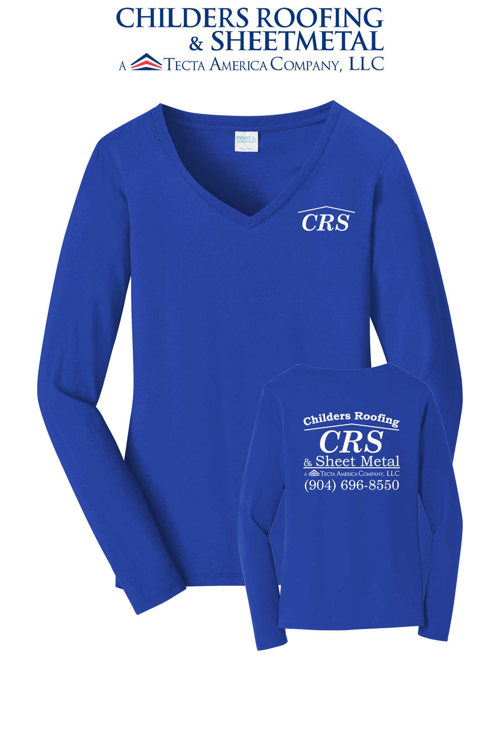 Port & Co™ Women's Long Sleeve Fan Favorite™ V-Neck Tee - CRS