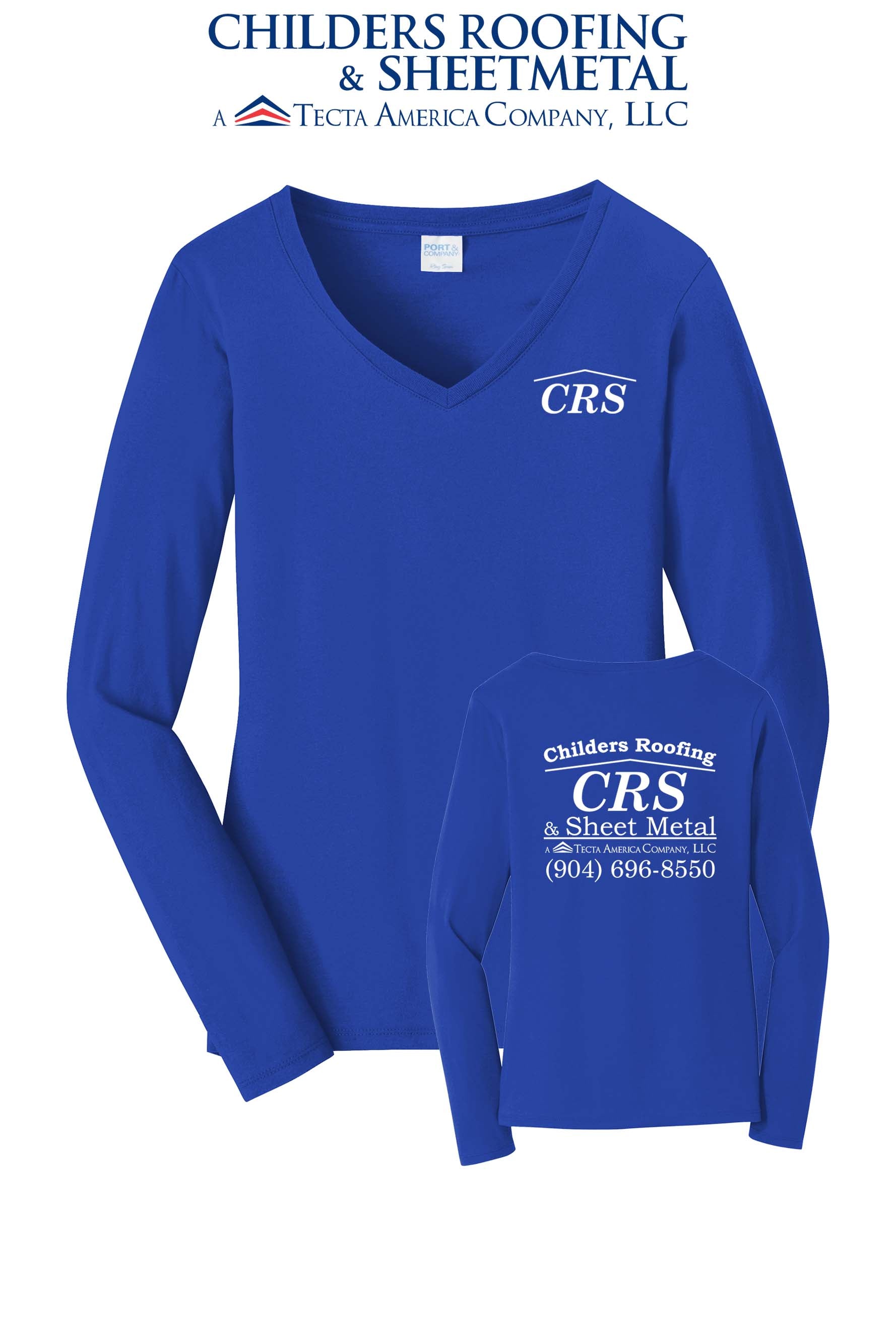 Port & Co™ Women's Long Sleeve Fan Favorite™ V-Neck Tee - CRS
