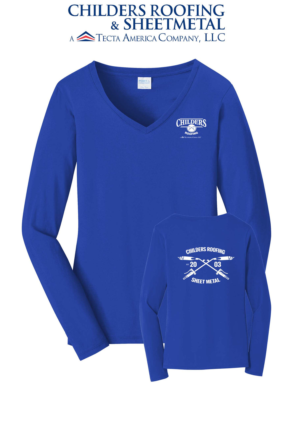 Port & Co™ Women's Long Sleeve Fan Favorite™ V-Neck Tee - CRS