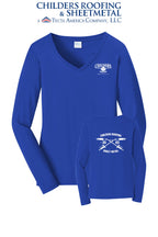 Port & Co™ Women's Long Sleeve Fan Favorite™ V-Neck Tee - CRS