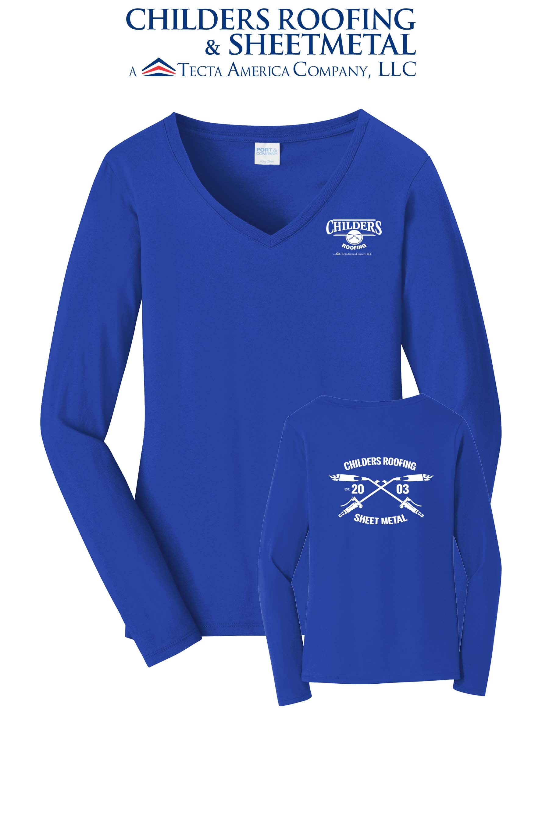 Port & Co™ Women's Long Sleeve Fan Favorite™ V-Neck Tee - CRS