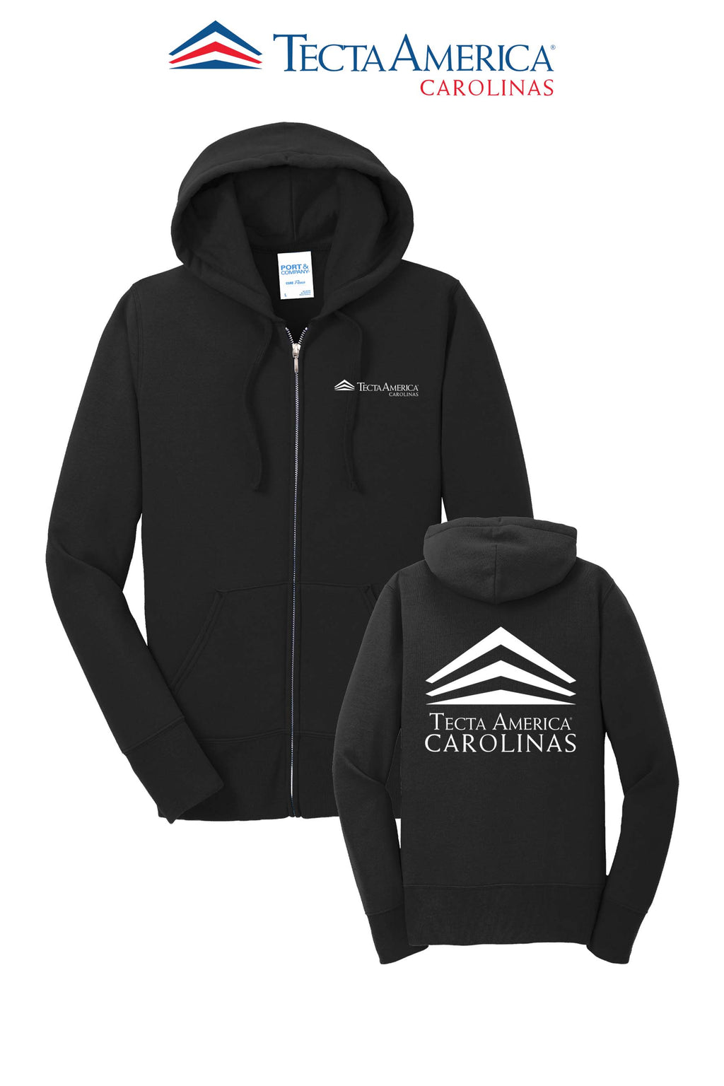 Port & Co™ Women's Core Fleece Full-Zip Hooded Sweatshirt - Tecta America Carolinas LLC