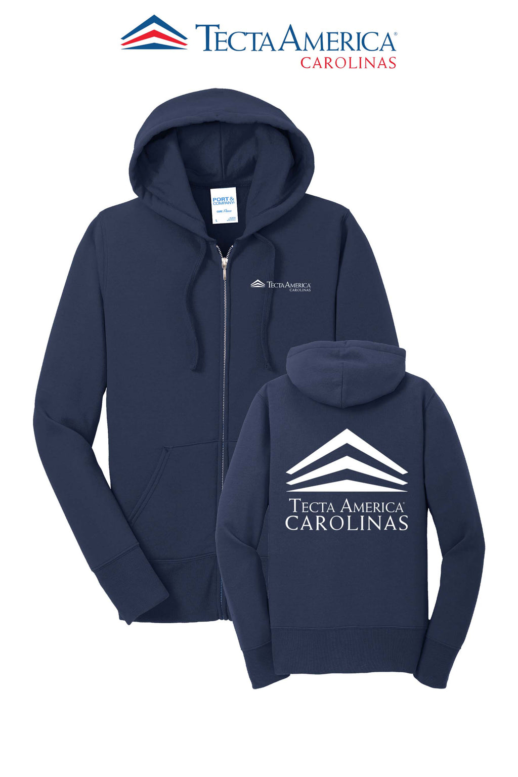 Port & Co™ Women's Core Fleece Full-Zip Hooded Sweatshirt - Tecta America Carolinas LLC