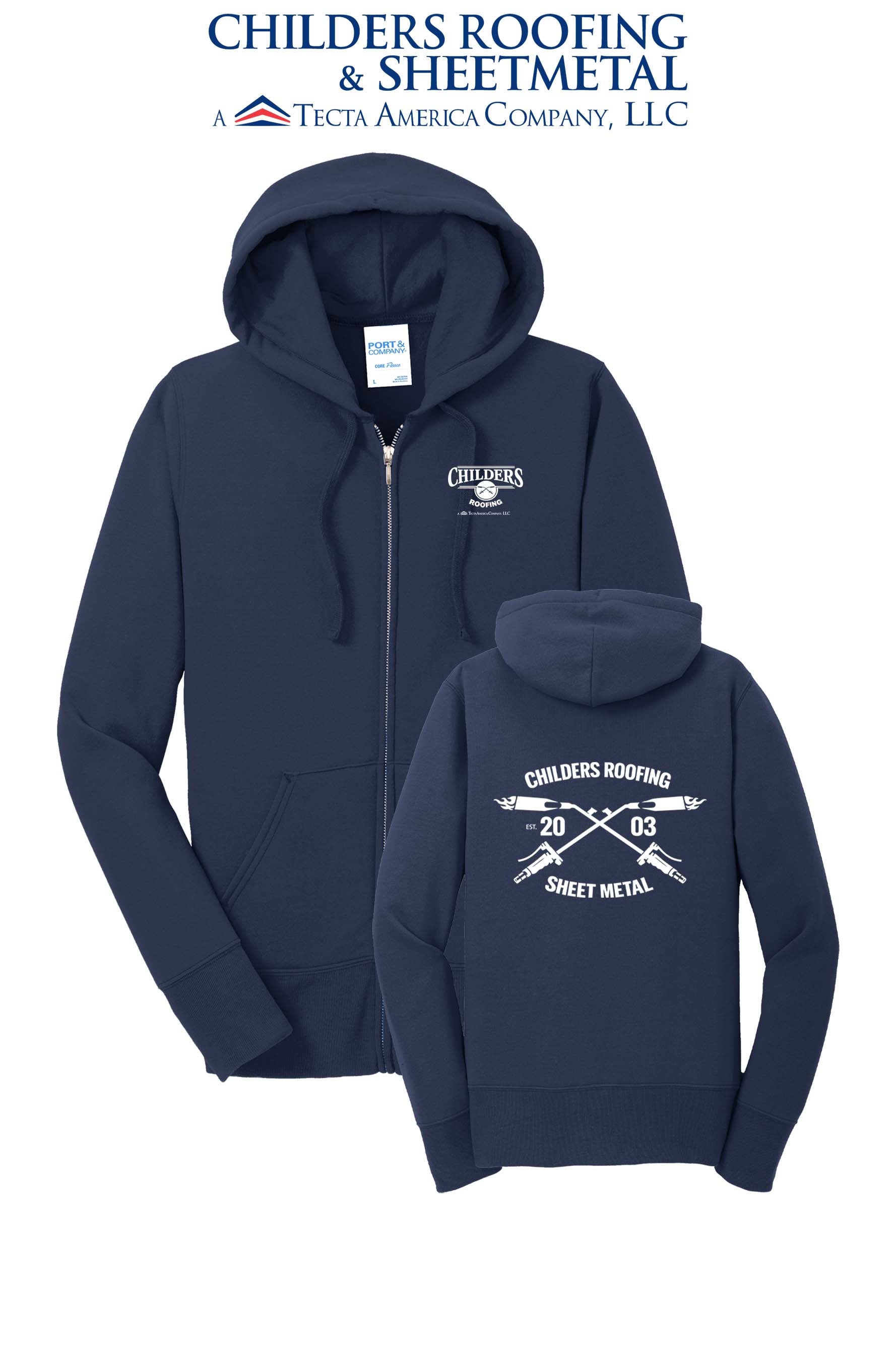 Port & Co™ Women's Core Fleece Full-Zip Hooded Sweatshirt - CRS