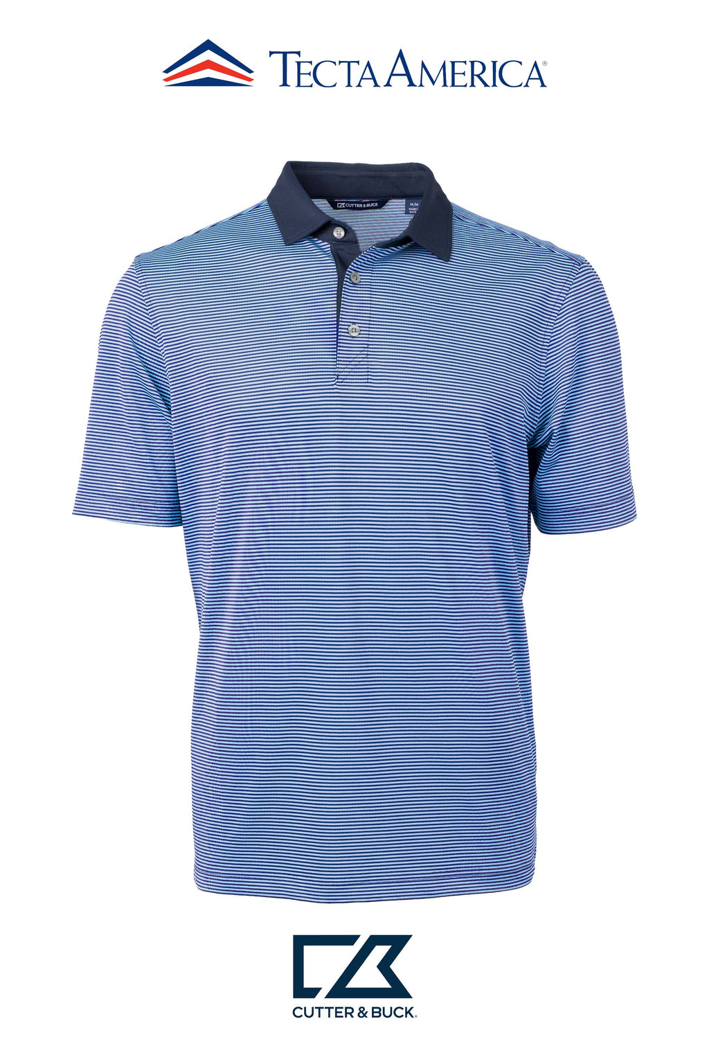 Cutter & Buck Virtue Recycled Micro Stripe Featherlight Pique Mens Polo