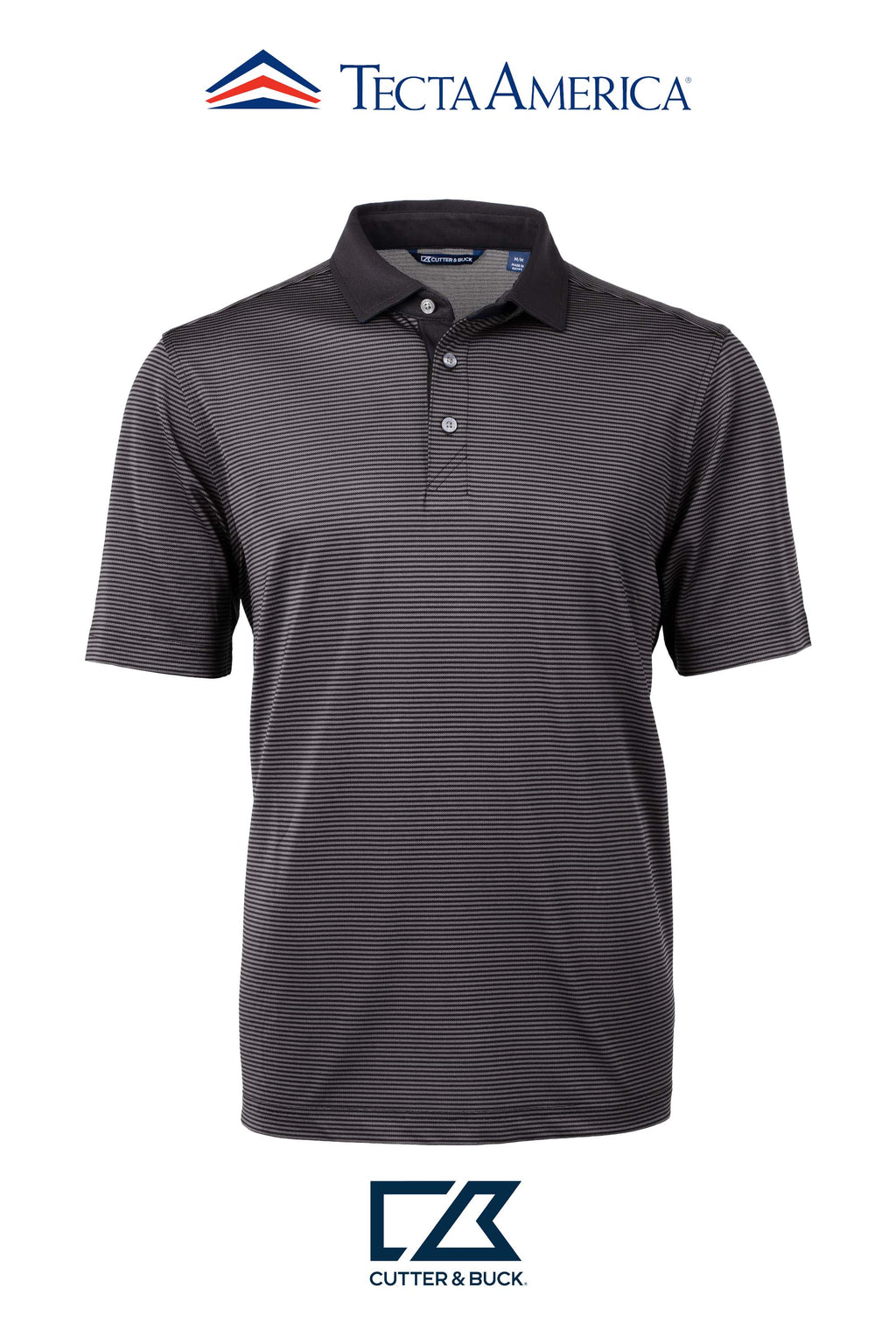 Cutter & Buck Virtue Recycled Micro Stripe Featherlight Pique Mens Polo
