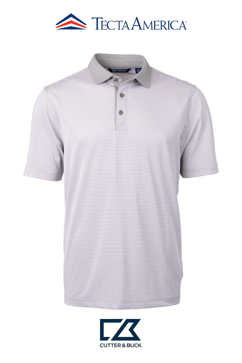 Cutter & Buck Virtue Recycled Micro Stripe Featherlight Pique Mens Polo