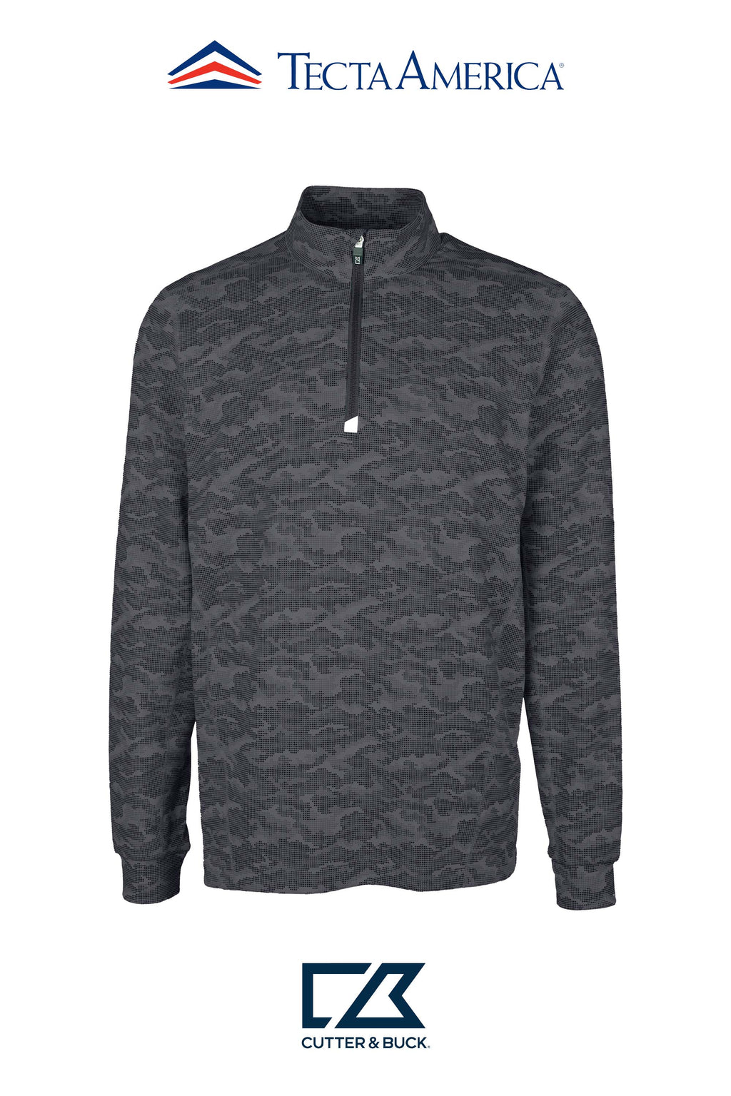 Cutter & Buck Traverse Recycled Smooth Stretch Mens Camo Quarter Zip Pullover