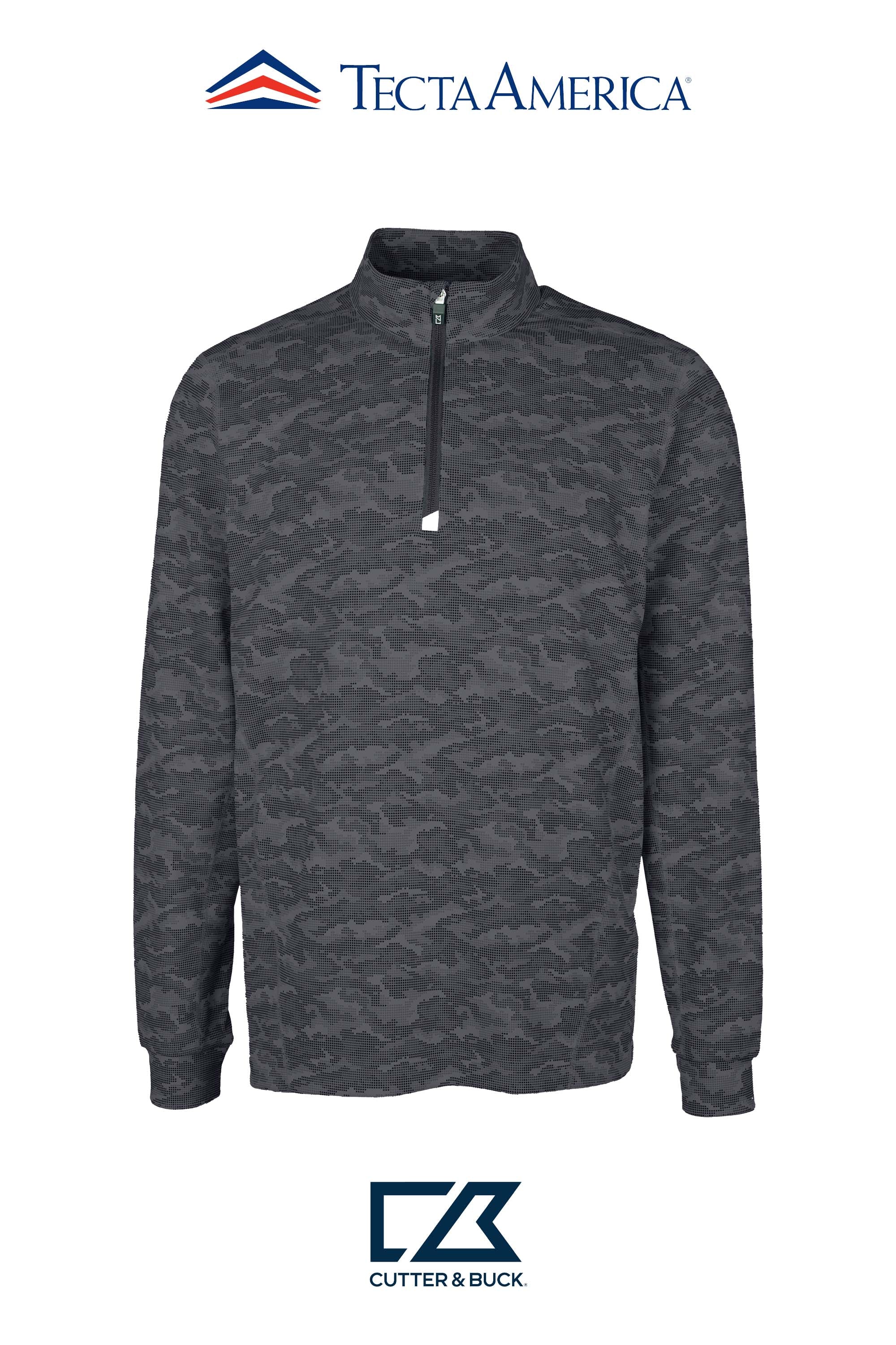 Cutter & Buck Traverse Recycled Smooth Stretch Mens Camo Quarter Zip Pullover