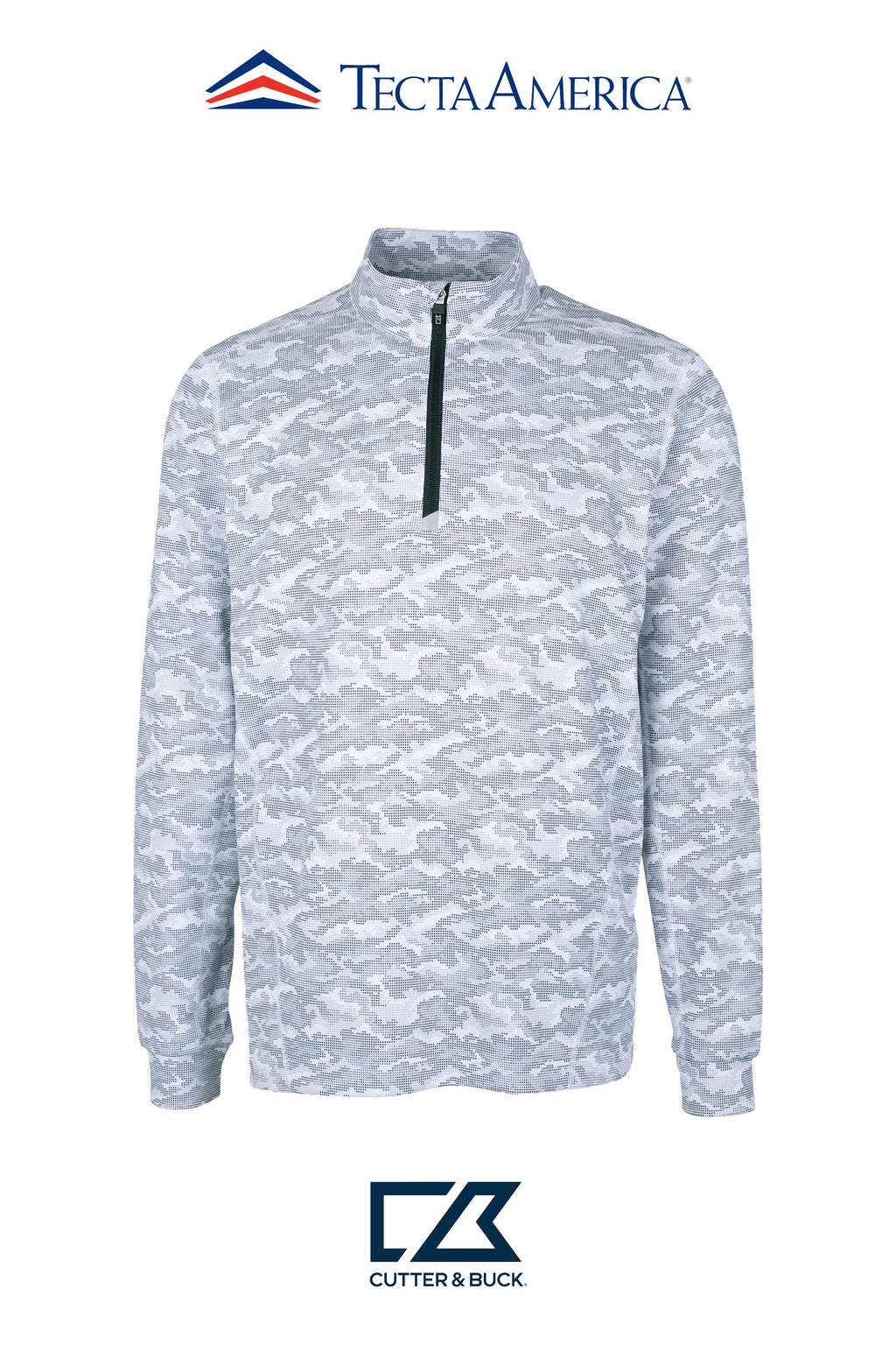 Cutter & Buck Traverse Recycled Smooth Stretch Mens Camo Quarter Zip Pullover