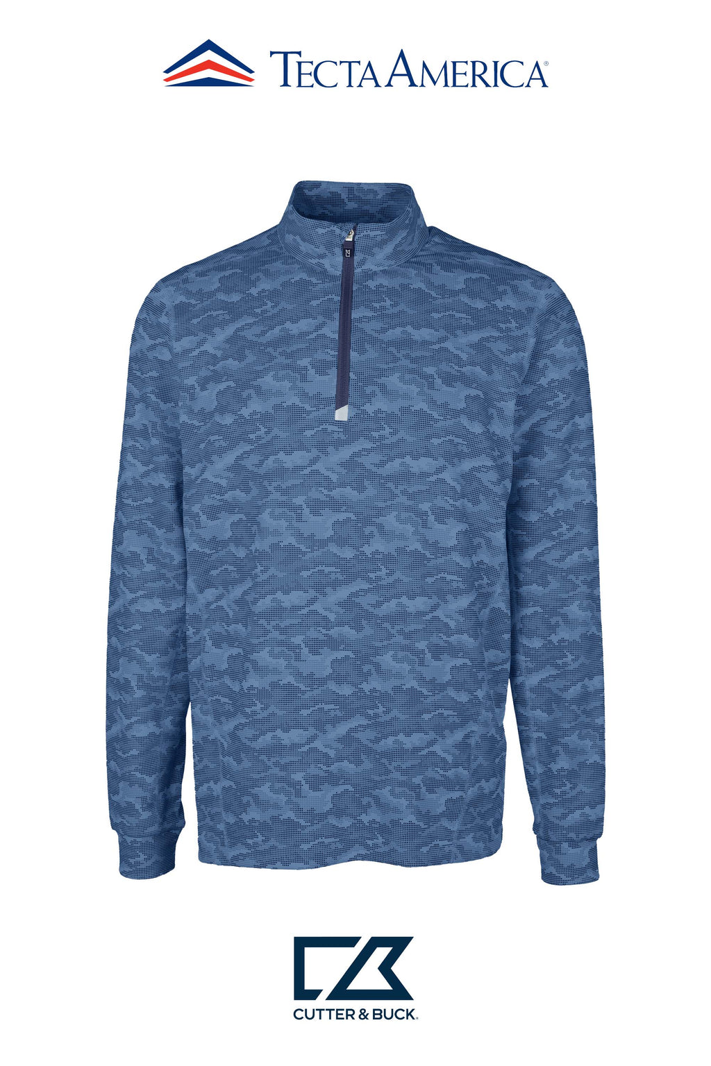 Cutter & Buck Traverse Recycled Smooth Stretch Mens Camo Quarter Zip Pullover