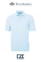 Cutter & Buck Virtue Recycled Stripe Featherlight Pique Mens Polo