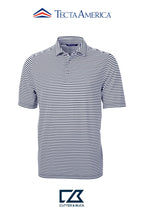 Cutter & Buck Virtue Recycled Stripe Featherlight Pique Mens Polo