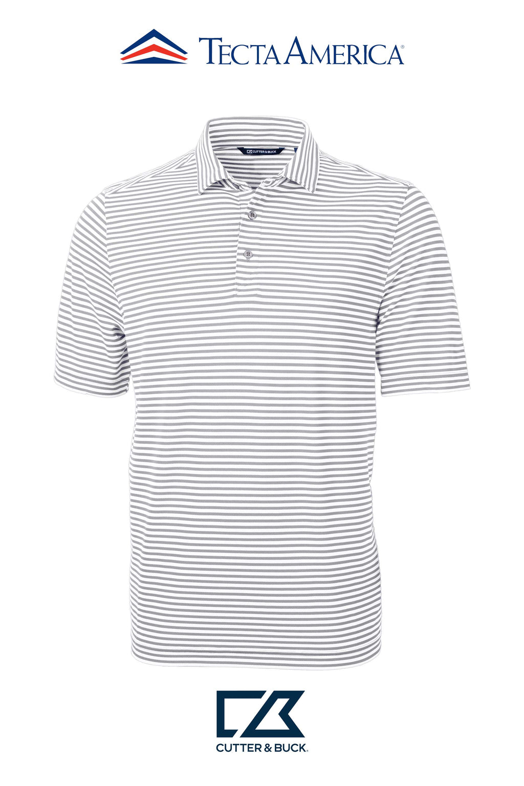 Cutter & Buck Virtue Recycled Stripe Featherlight Pique Mens Polo