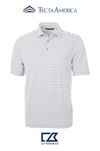 Cutter & Buck Virtue Recycled Stripe Featherlight Pique Mens Polo
