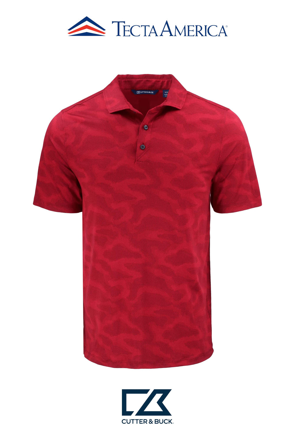 Cutter & Buck Coastline Recycled Double Peached Camo Print Mens Polo