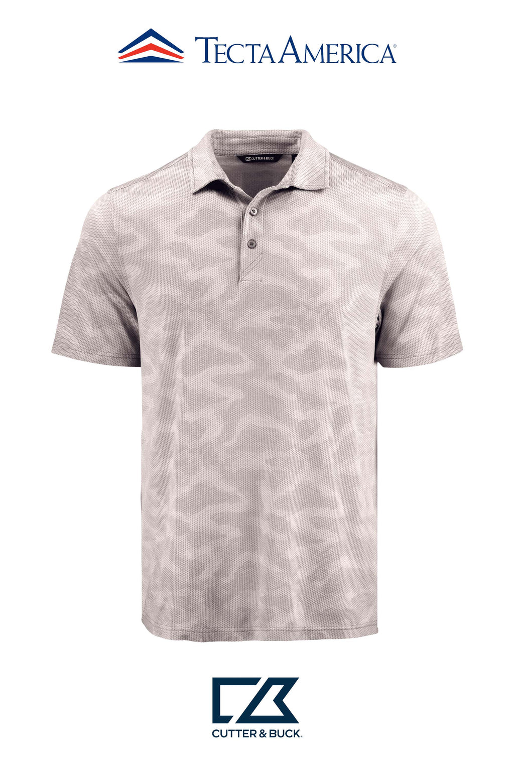 Cutter & Buck Coastline Recycled Double Peached Camo Print Mens Polo