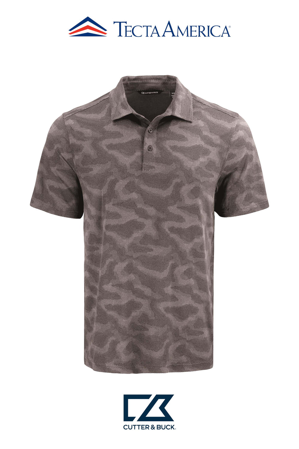 Cutter & Buck Coastline Recycled Double Peached Camo Print Mens Polo
