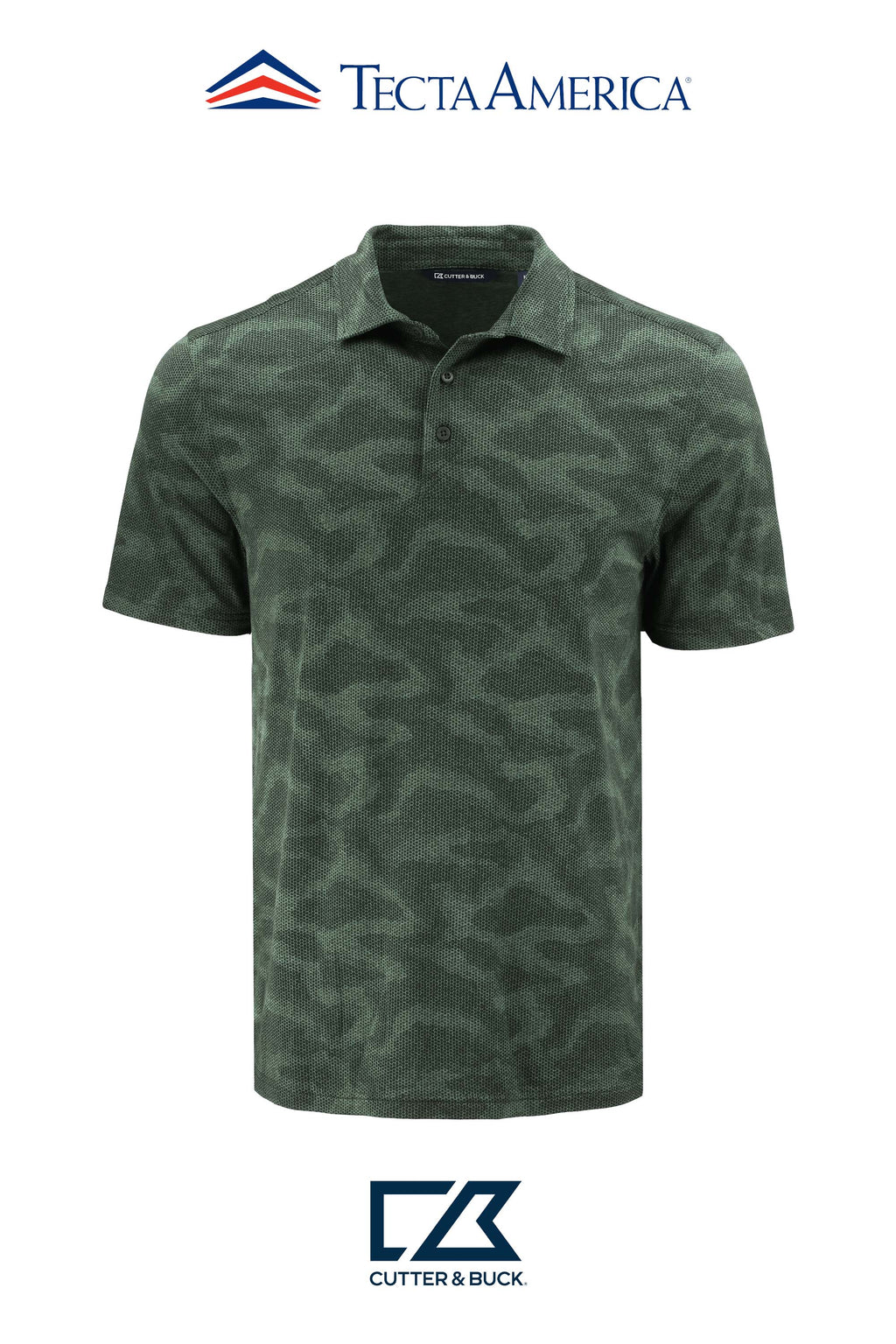 Cutter & Buck Coastline Recycled Double Peached Camo Print Mens Polo