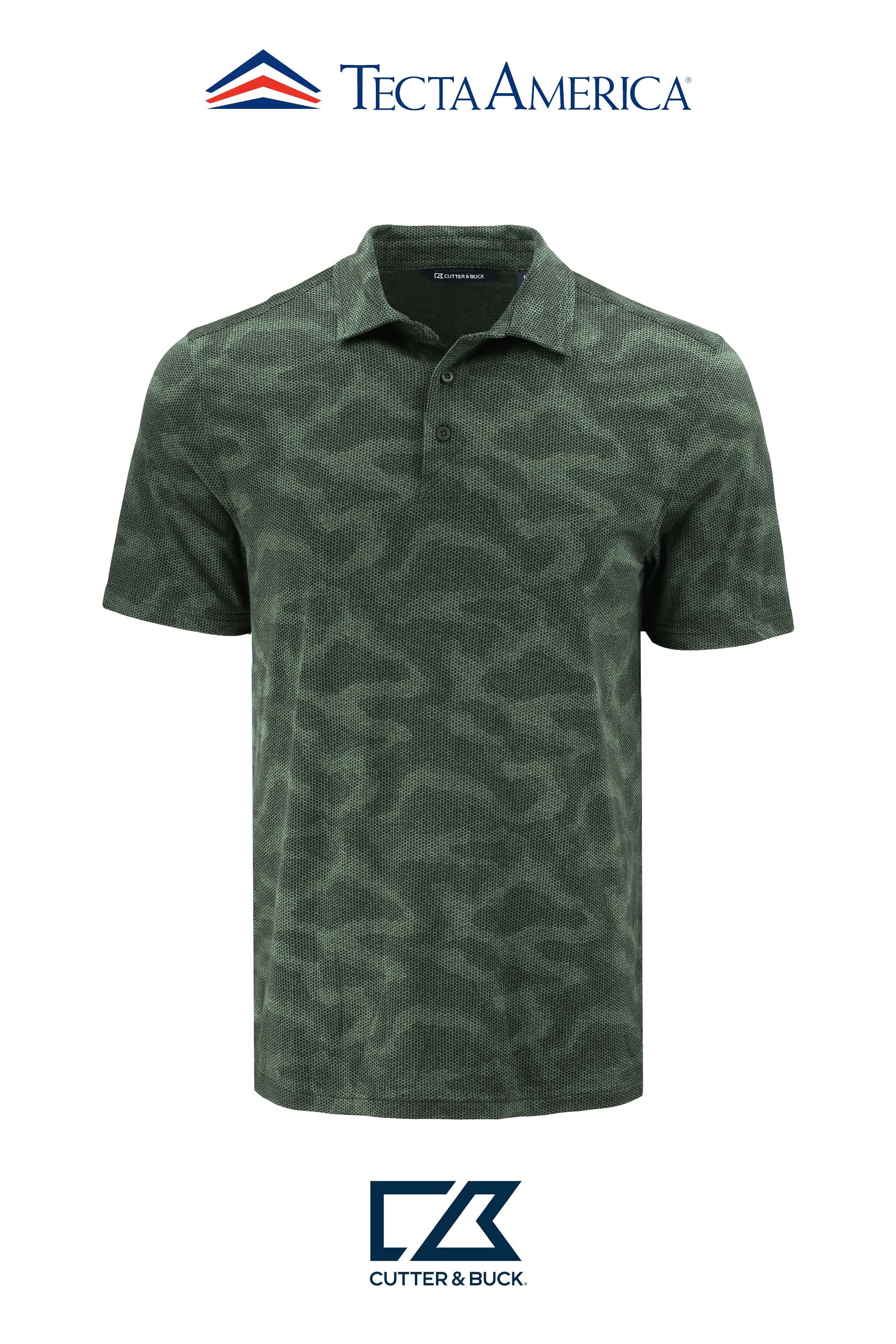 Cutter & Buck Coastline Recycled Double Peached Camo Print Mens Polo