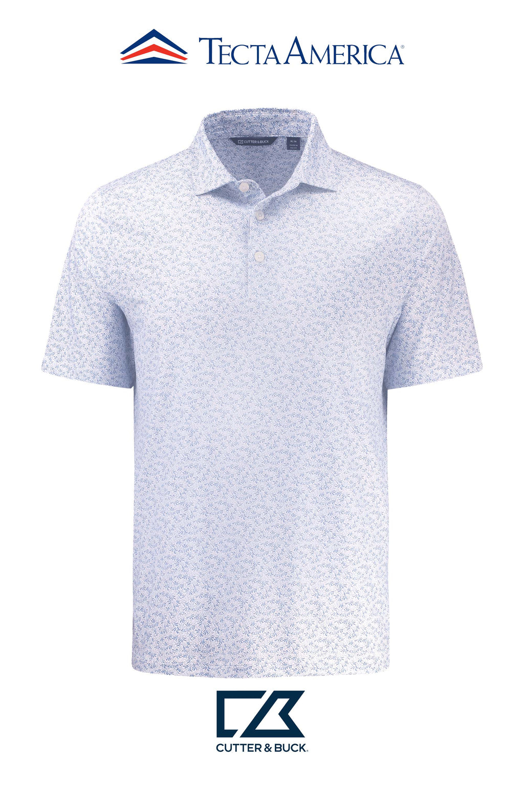 Cutter & Buck Pike Recycled Fern Print Mens Polo