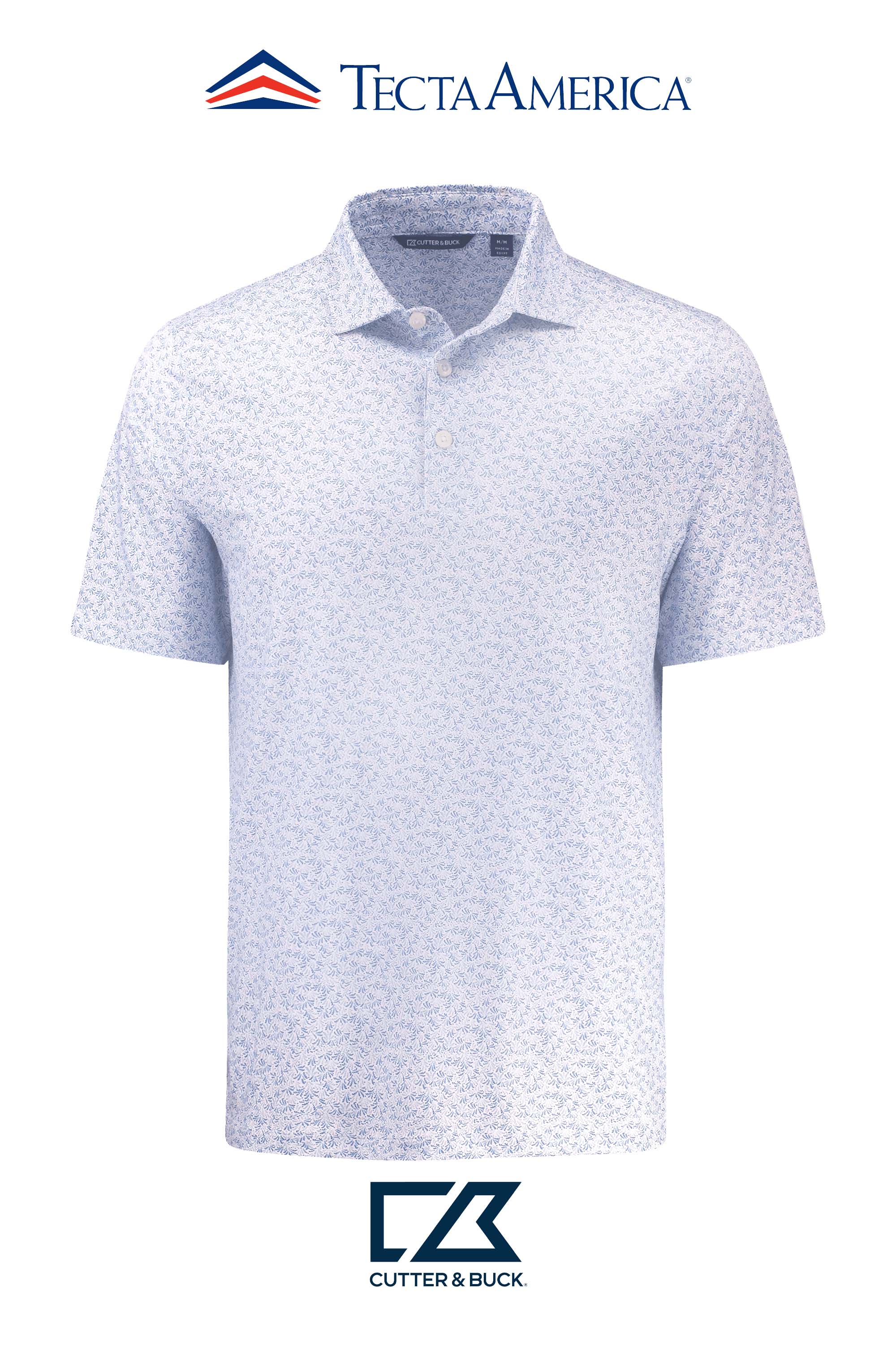 Cutter & Buck Pike Recycled Fern Print Mens Polo