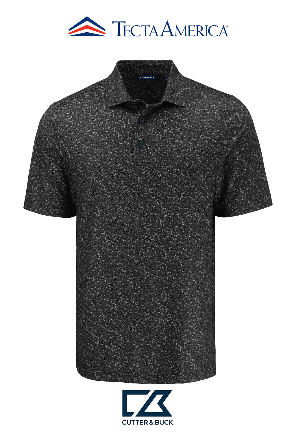 Cutter & Buck Pike Recycled Fern Print Mens Polo