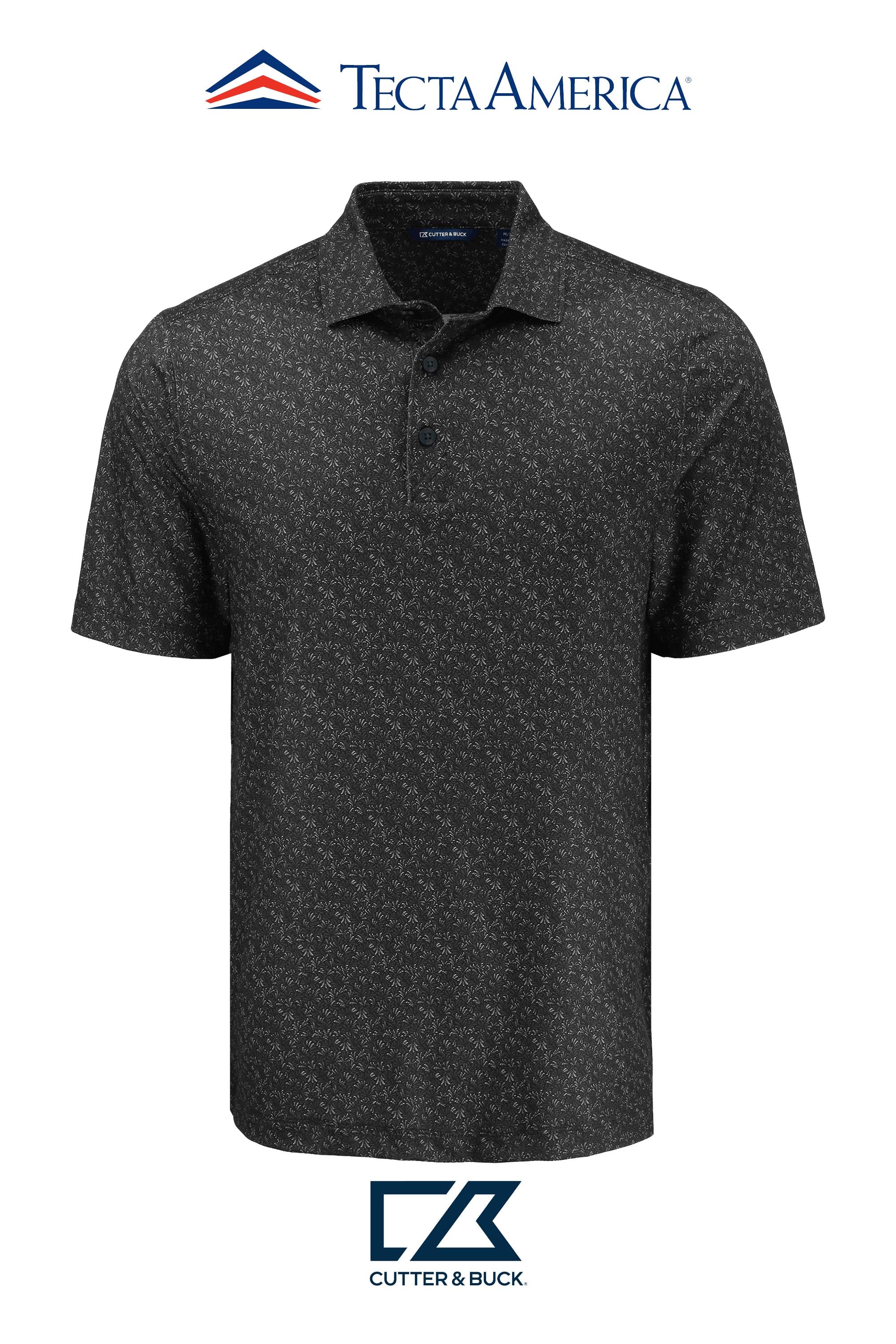 Cutter & Buck Pike Recycled Fern Print Mens Polo