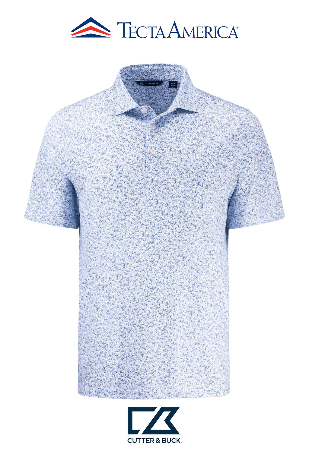 Cutter & Buck Pike Recycled Fern Print Mens Polo