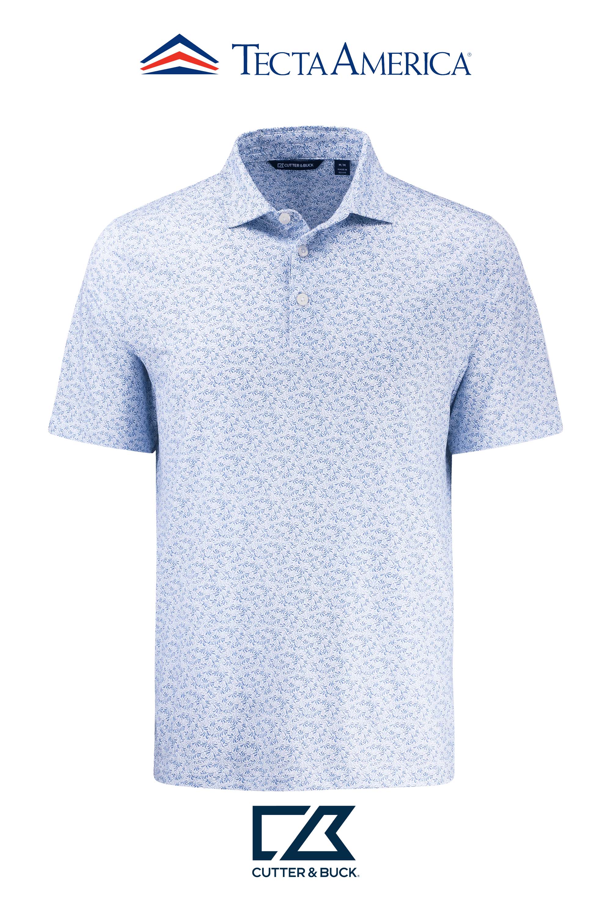 Cutter & Buck Pike Recycled Fern Print Mens Polo