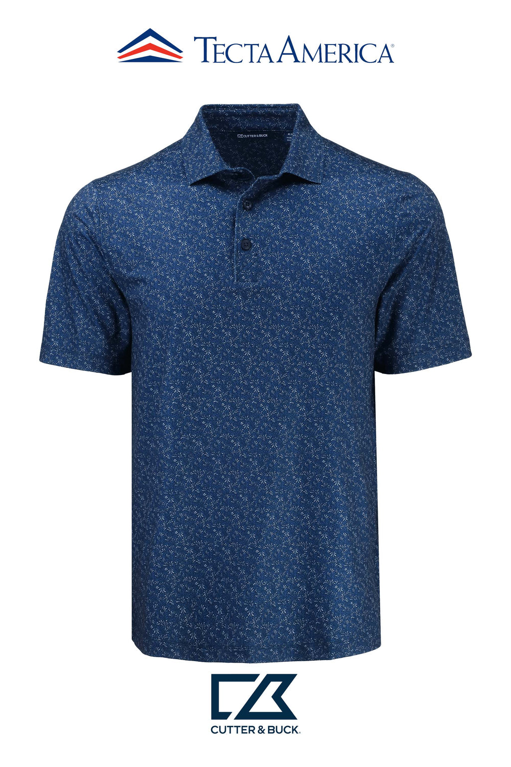 Cutter & Buck Pike Recycled Fern Print Mens Polo
