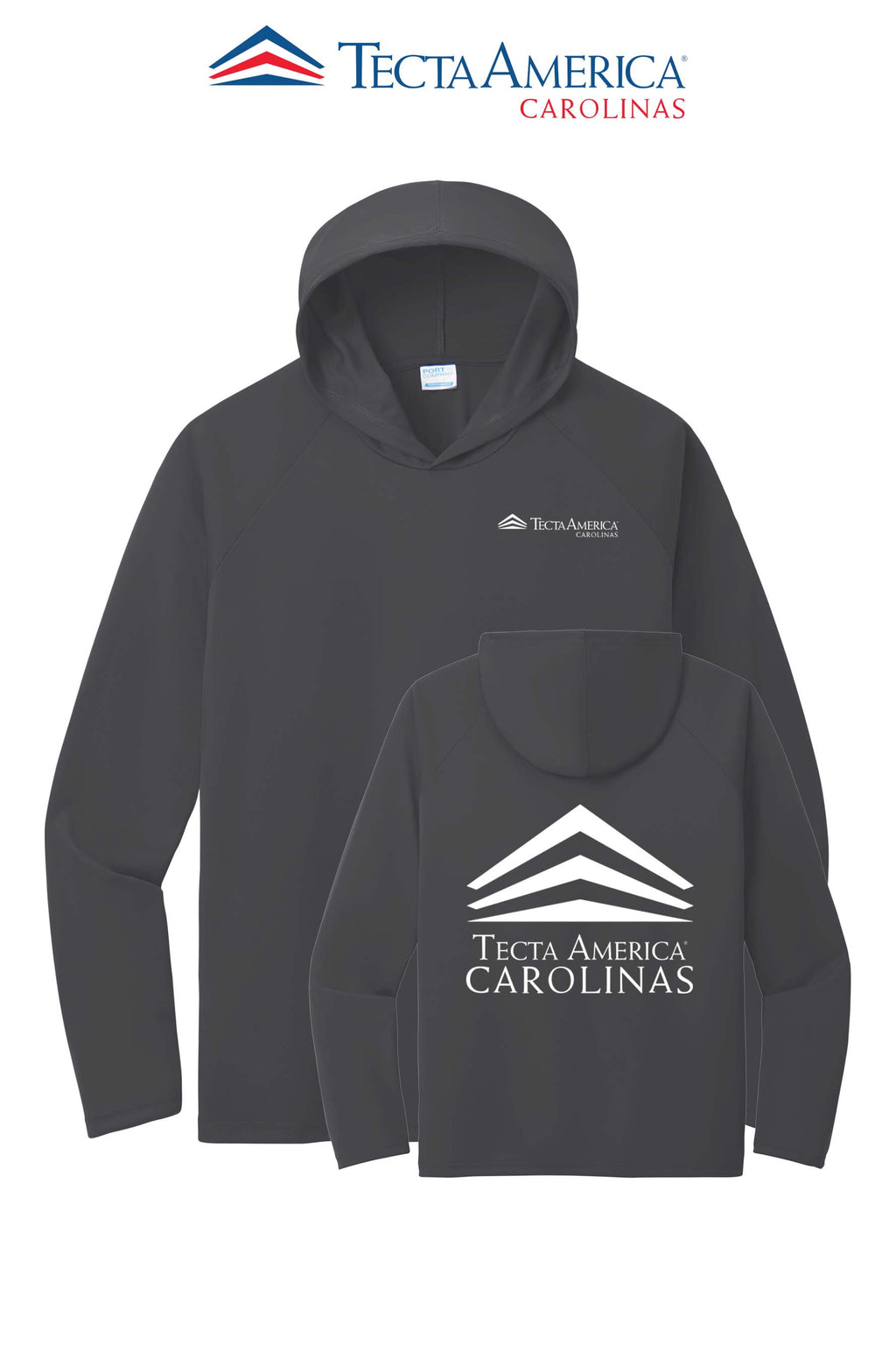 Port & Co™ Performance Pullover Hooded UPF50 Tee - Tecta America Carolinas LLC